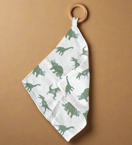 Granite Green Dinosaurs Cotton Teether