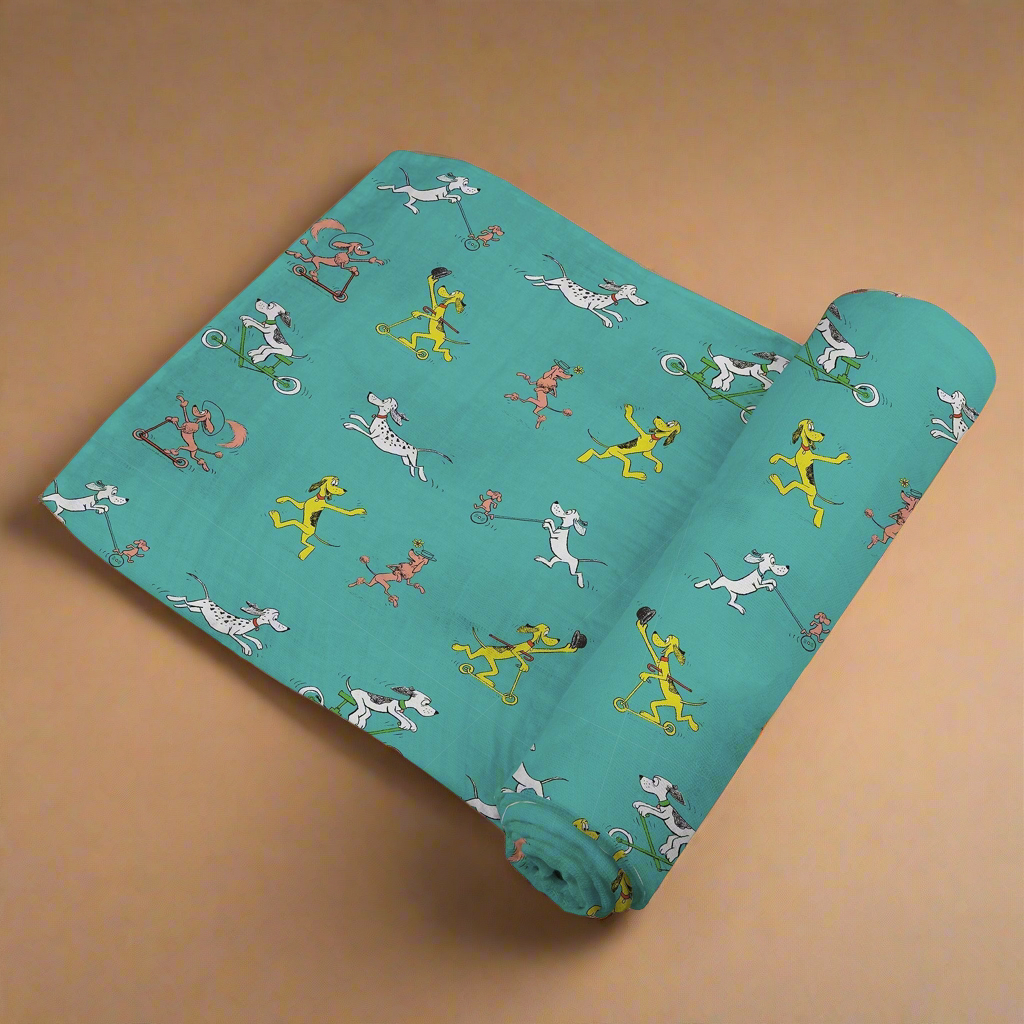 Go, Dog. Go! Bamboo Muslin Swaddle