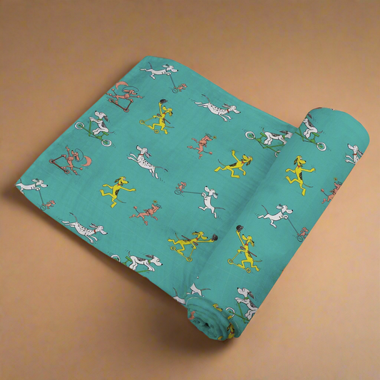 Go, Dog. Go! Bamboo Muslin Swaddle