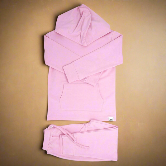 Carnation Pink Hooded Jogger Set