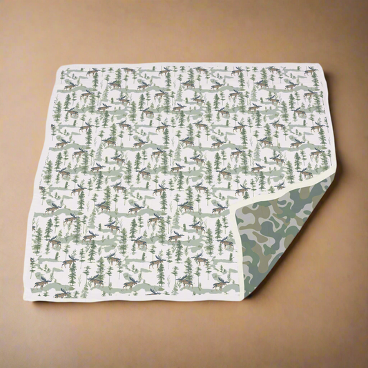Mountain Moose and Hunter's Camo Blanket