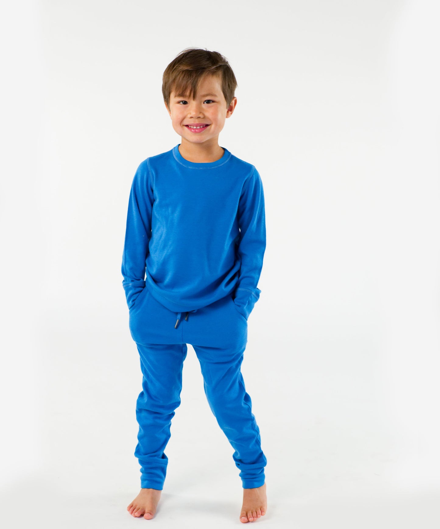 Kids Crew and Jogger Set – 100% Merino Wool – Unisex Mid Layer