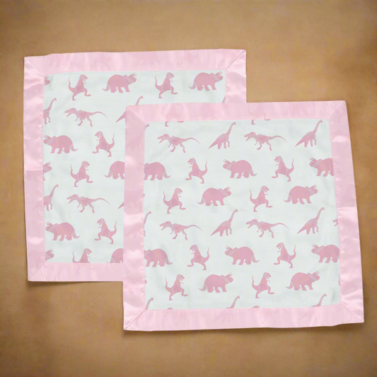 Pink Dinosaurs Bamboo Blankie