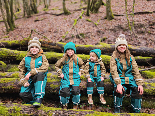 Teal & Brown Rain Jacket