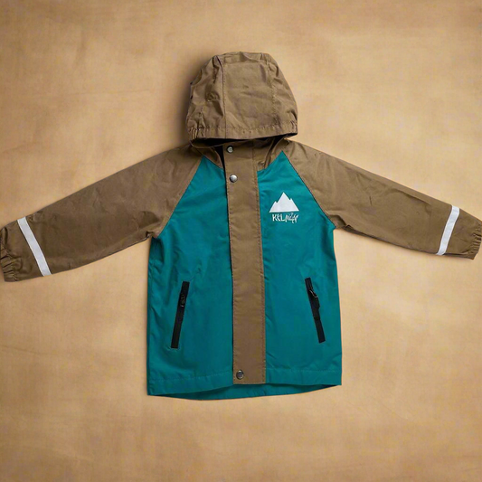 Teal & Brown Rain Jacket