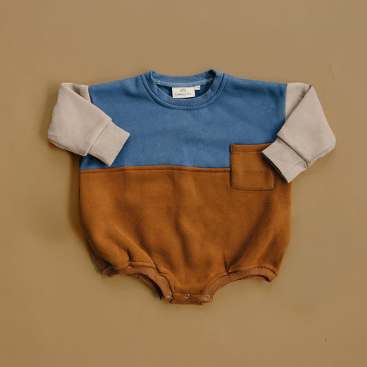 Color Block Sweatshirt Romper