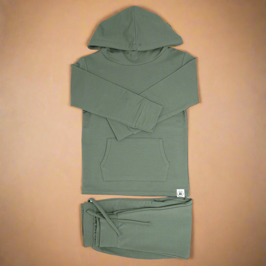 Army Green Hooded Jogger Set
