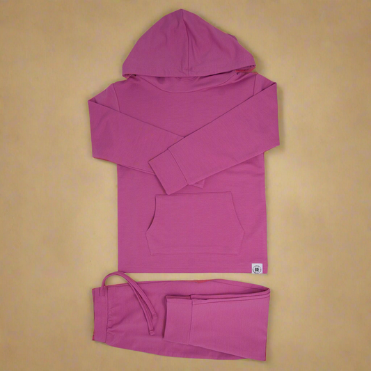 Raspberry Rose Hooded Jogger Set