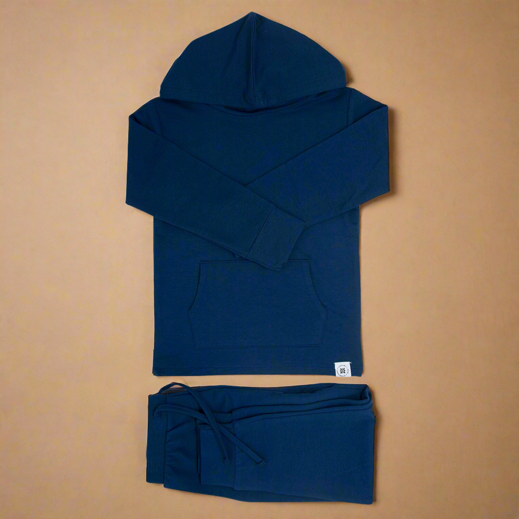 Navy Hooded Jogger Set