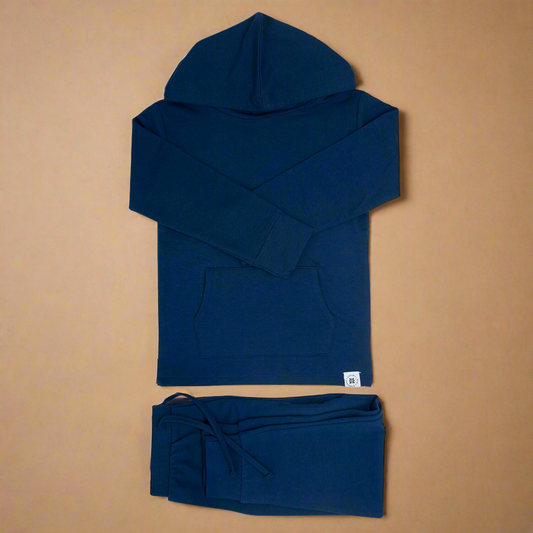 Navy Hooded Jogger Set
