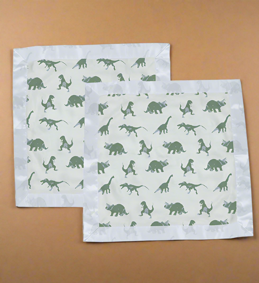Granite Green Dinosaurs Cotton Blankie