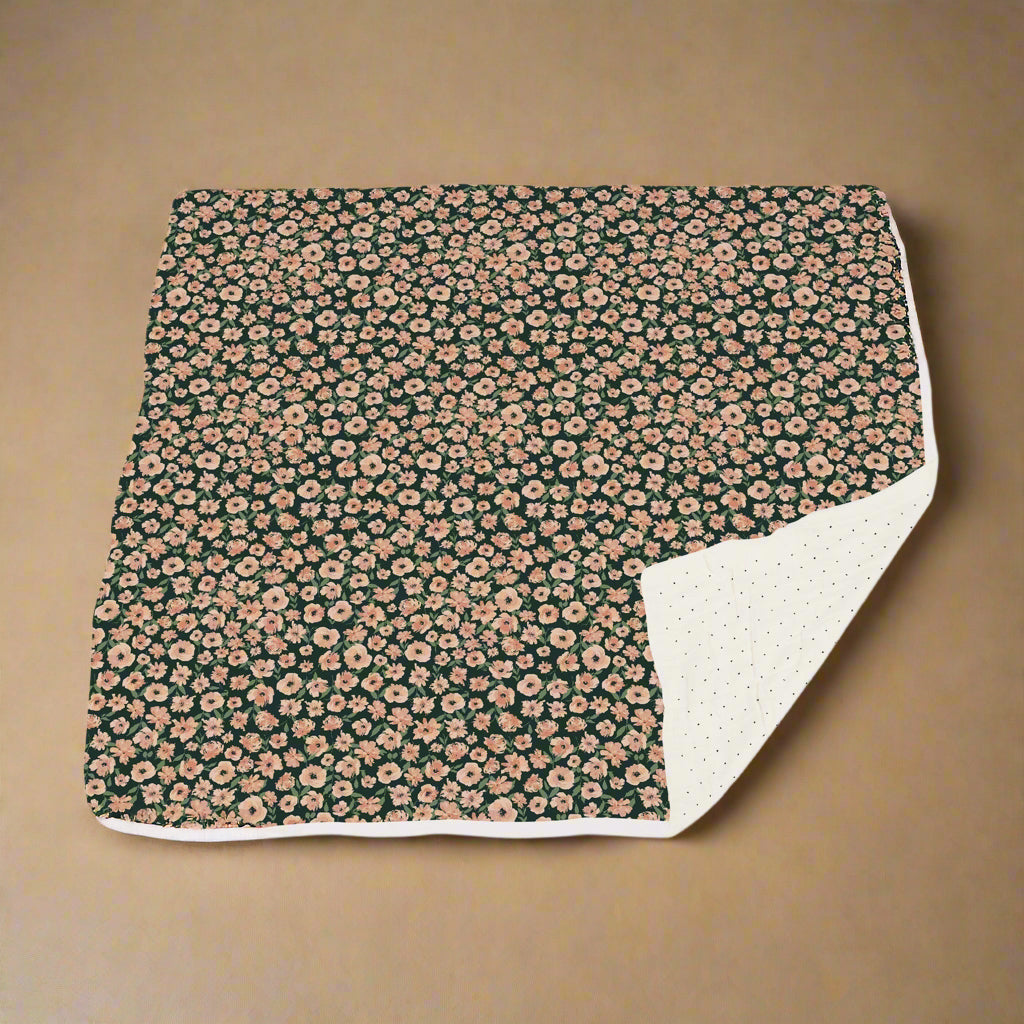 Canyon Sunset Flowers and White Polka Dot Blanket