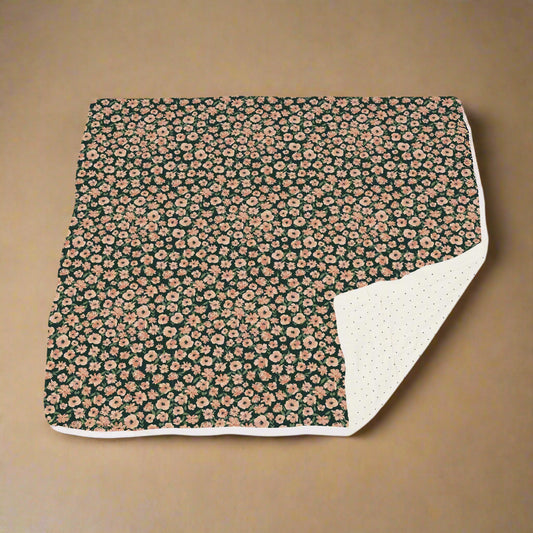 Canyon Sunset Flowers and White Polka Dot Blanket