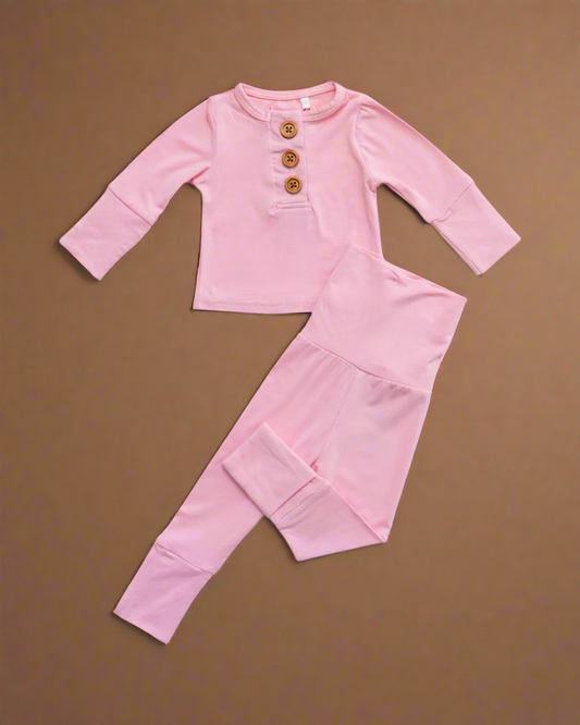 Light Pink Infant 2-Piece Bamboo Set