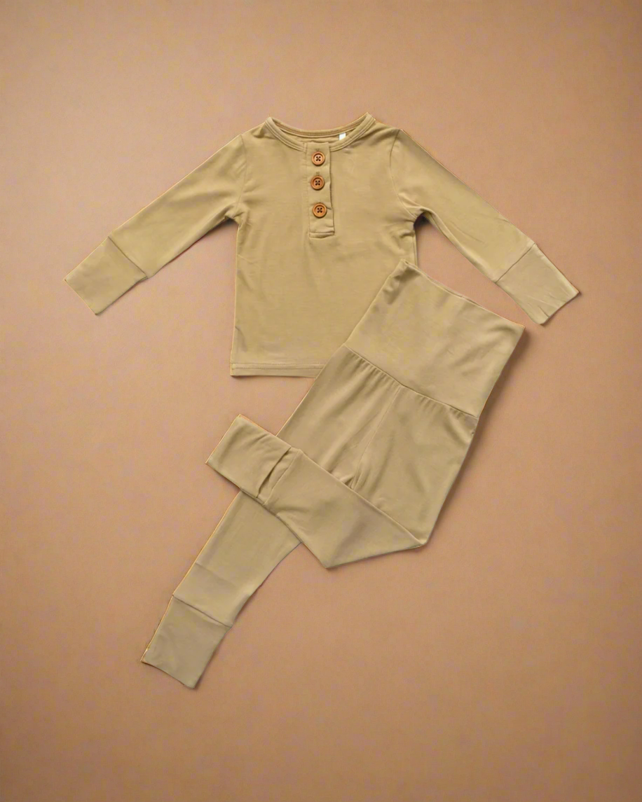 Tan Infant 2-Piece Bamboo Set