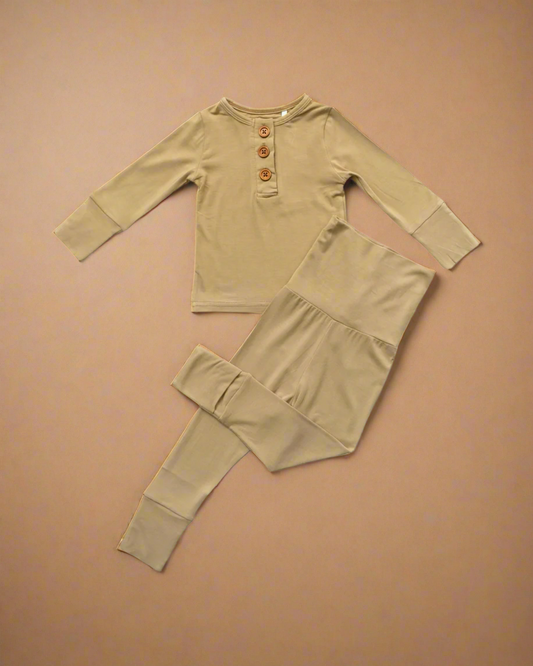 Tan Infant 2-Piece Bamboo Set