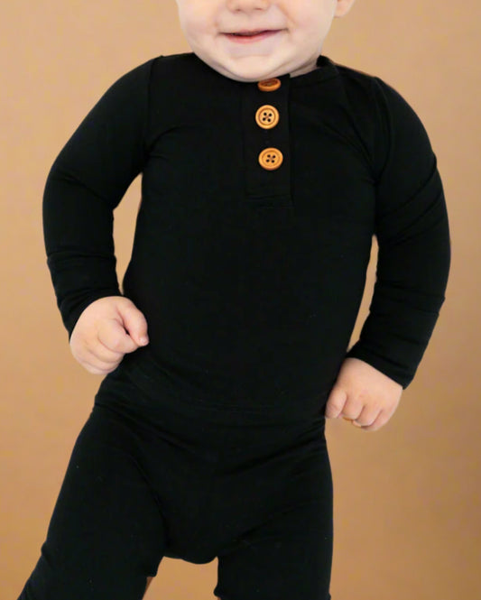 Black Infant 2-Piece Bamboo Set