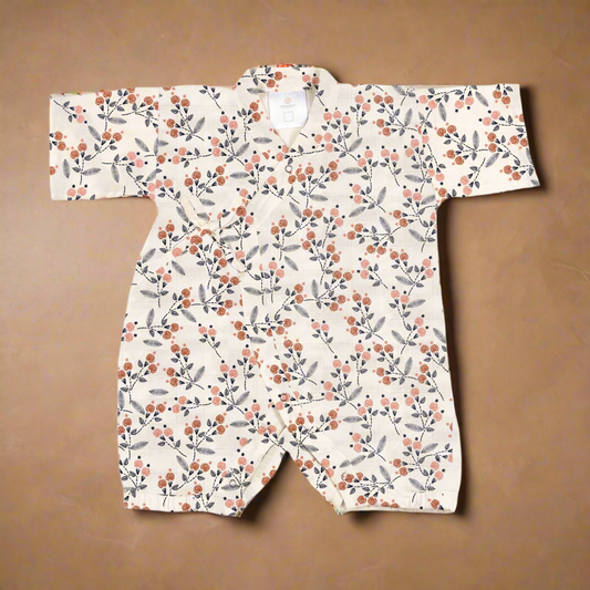Dahlia Floral Bamboo Mini Kimono Jumpsuit