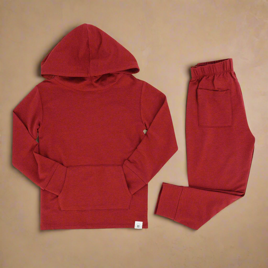 Rhubarb Red Hooded Jogger Set