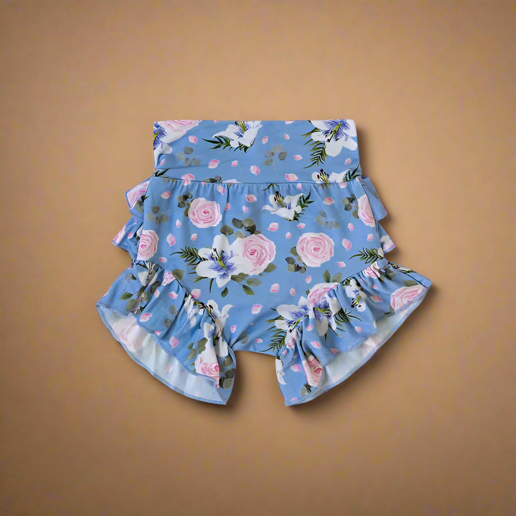 Lillian Floral Bamboo Ruffle Bummies