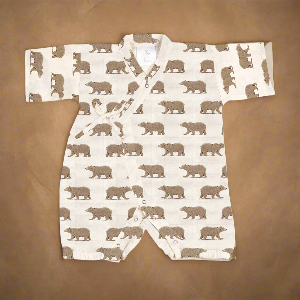 Goodnight Bear Bamboo Mini Kimono Jumpsuit