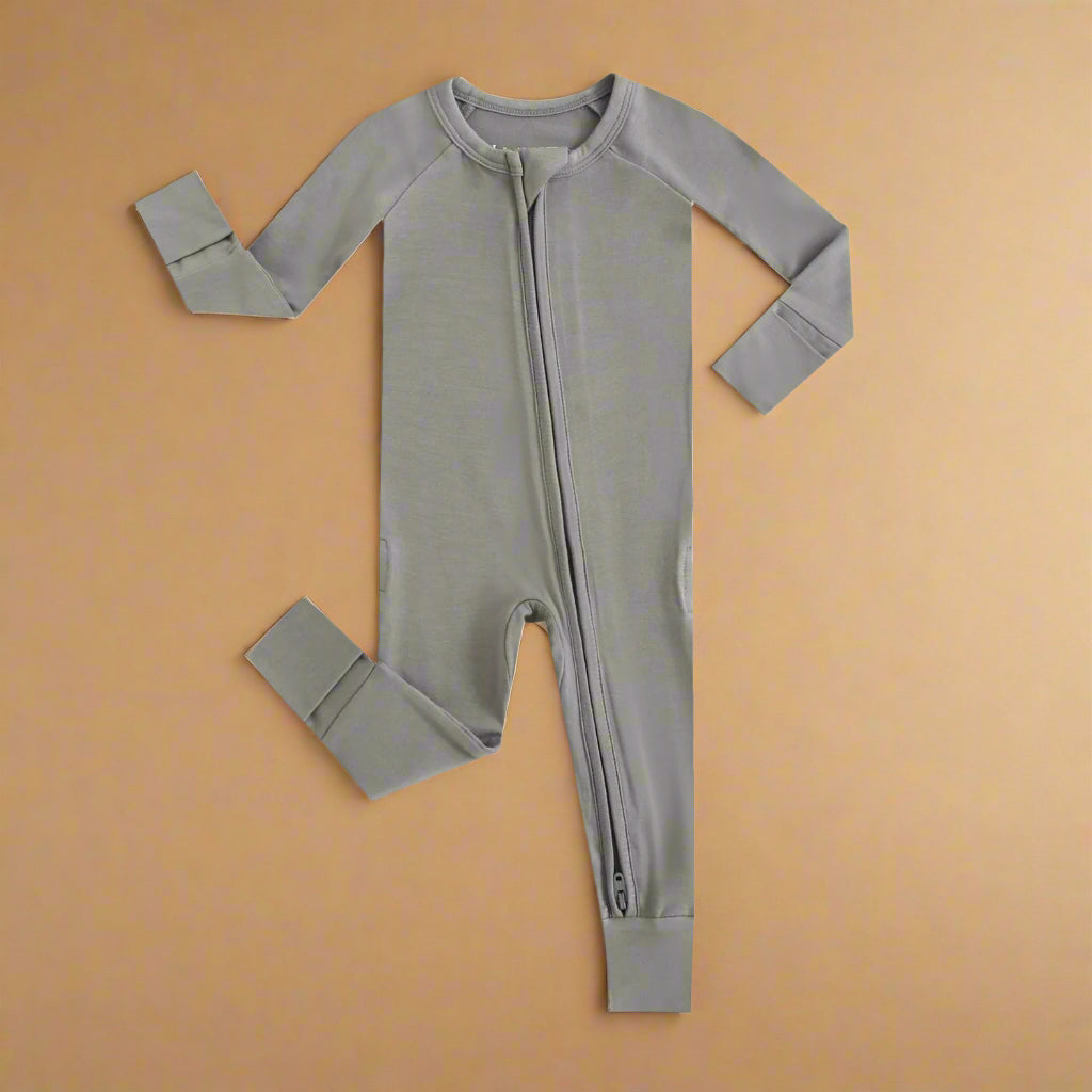 Forest Green Zippered Baby Romper