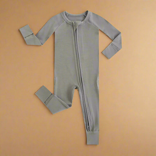 Forest Green Zippered Baby Romper