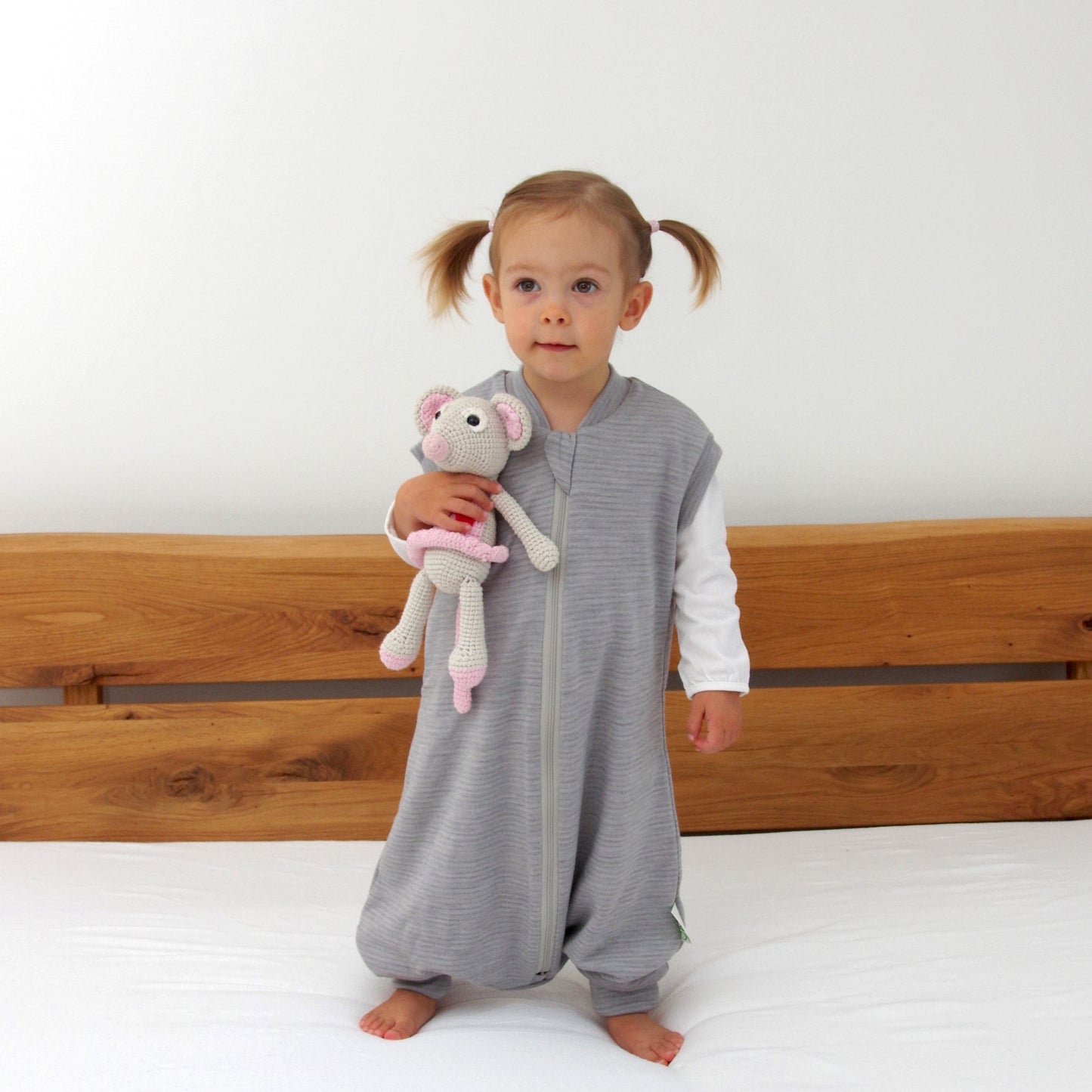 2 Layer Merino Wool Sleep Sack- Silver Gray