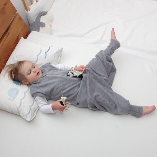 2 Layer Merino Wool Sleep Sack- Silver Gray