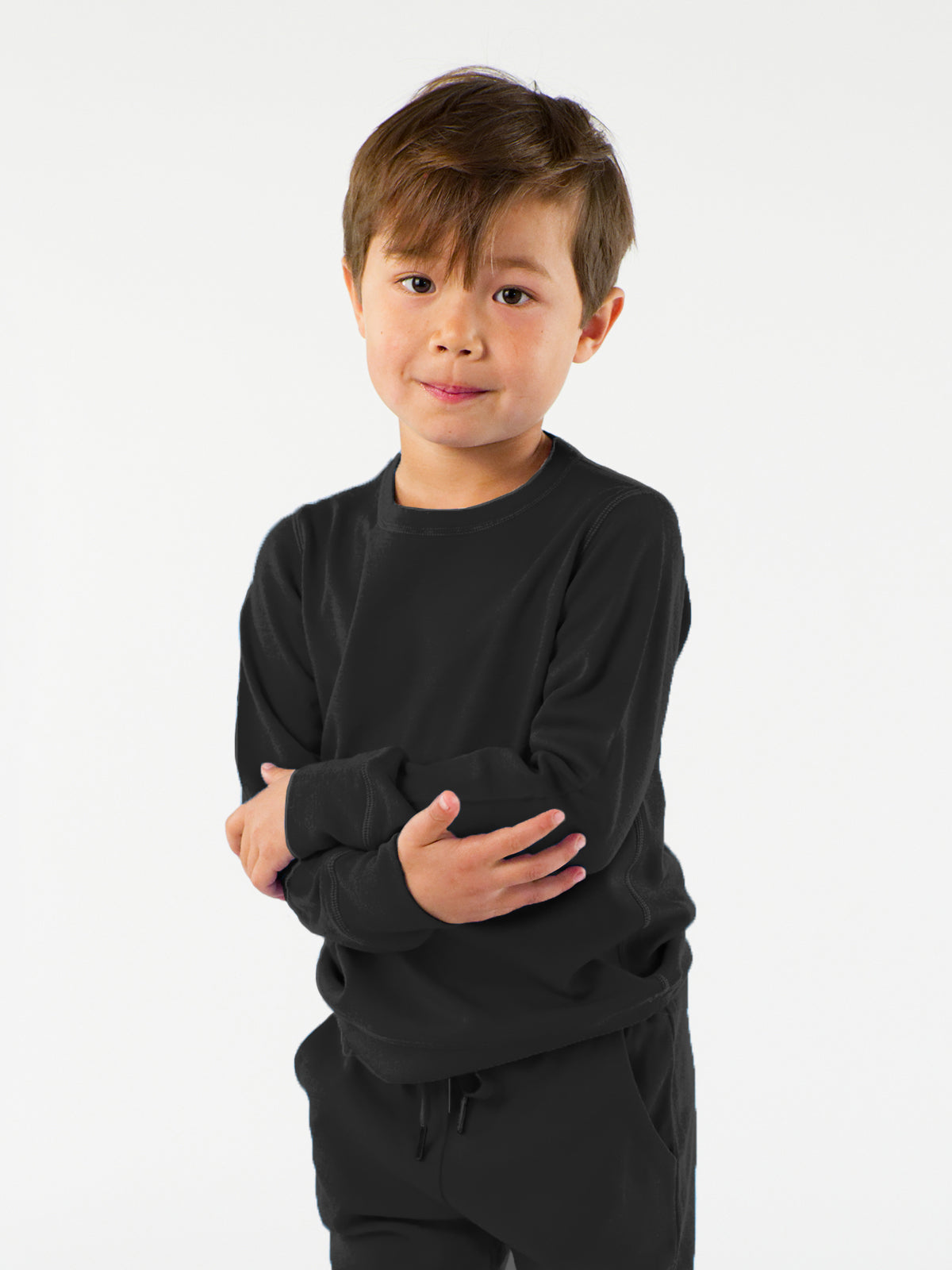 Kids Crew and Jogger Set – 100% Merino Wool – Unisex Mid Layer