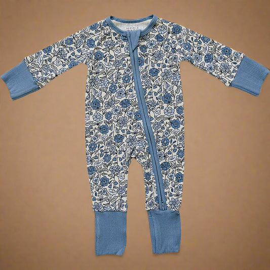 Bluebell Pointelle Bamboo Zipper