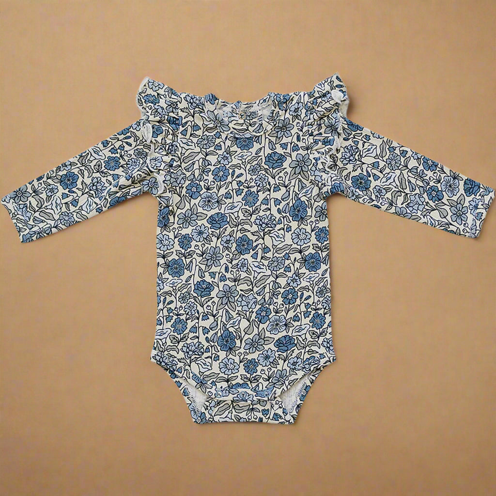 Bluebell Ruffle Sleeve Pointelle Bamboo Bodysuit