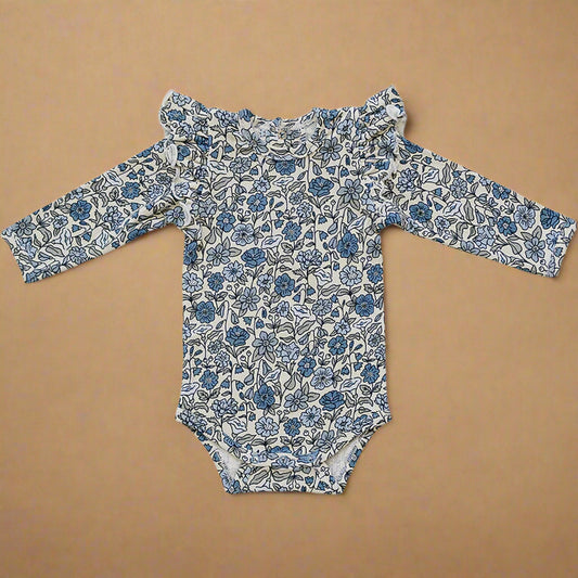 Bluebell Ruffle Sleeve Pointelle Bamboo Bodysuit