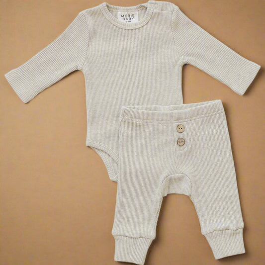 Heather Grey Bodysuit Waffle Set