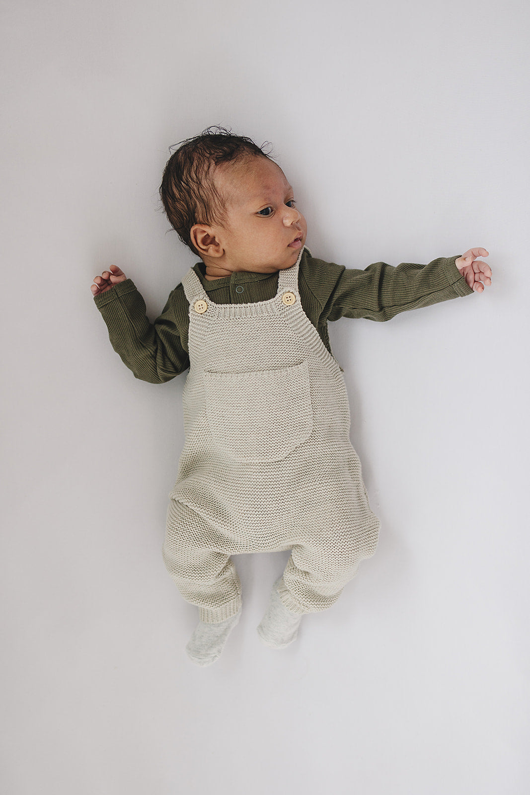 Green Organic Snap Long Sleeve Ribbed Bodysuit