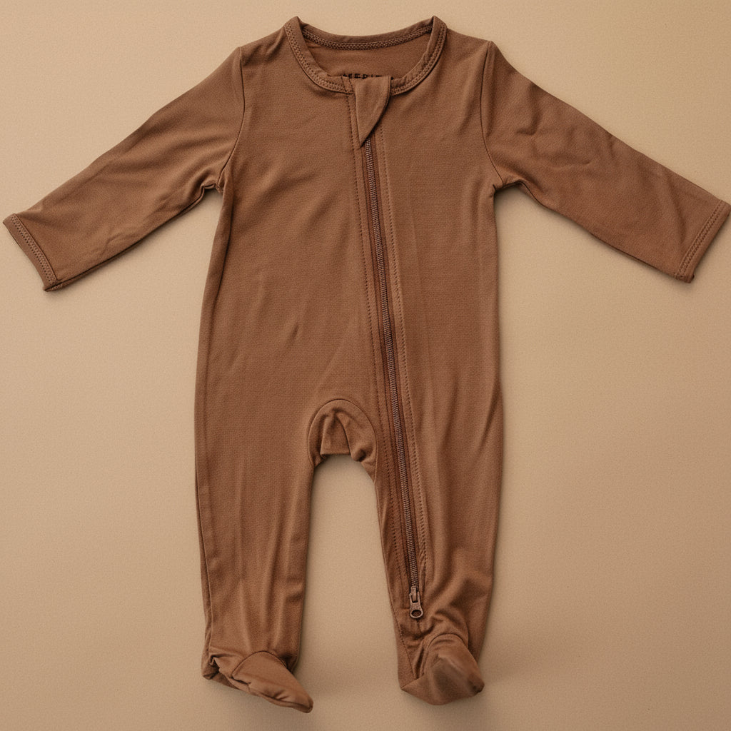 Rust Bamboo Footed Zipper