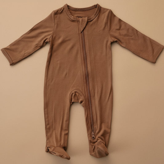 Rust Bamboo Footed Zipper