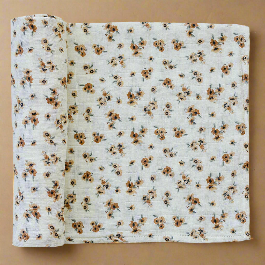 Autumn Bloom Muslin Swaddle Blanket