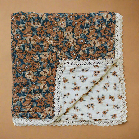 Venetian Floral + Autumn Bloom Lace Muslin Quilt