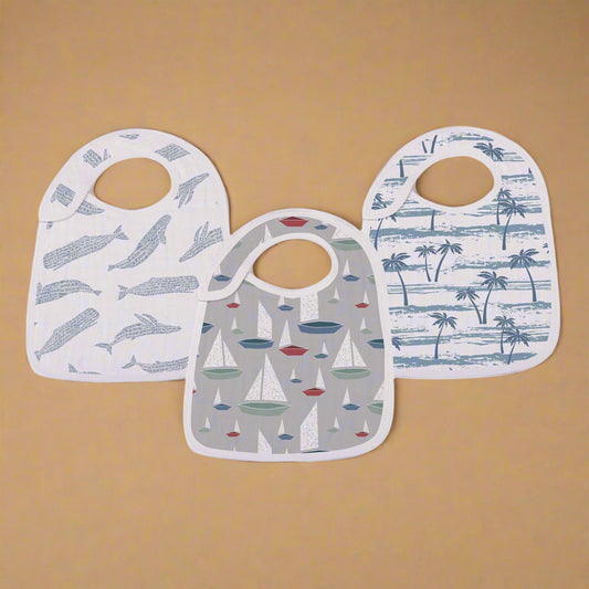 Ocean Tides Bamboo Snap Bibs