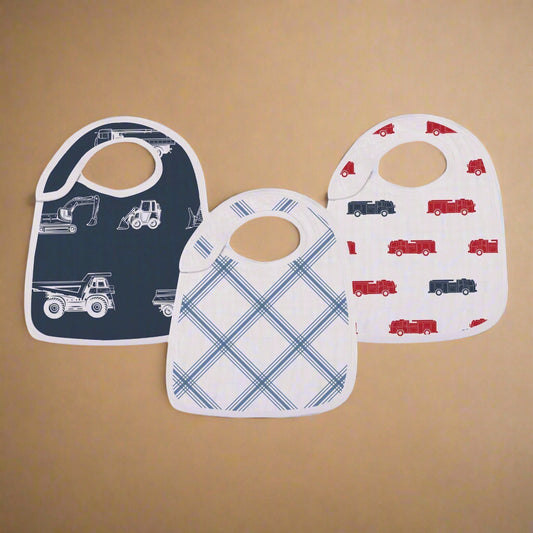 Things That Go Snap Bibs 3Pk