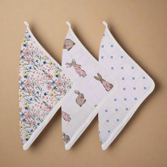Wildflowers Bamboo Washcloth Set 3 Pack