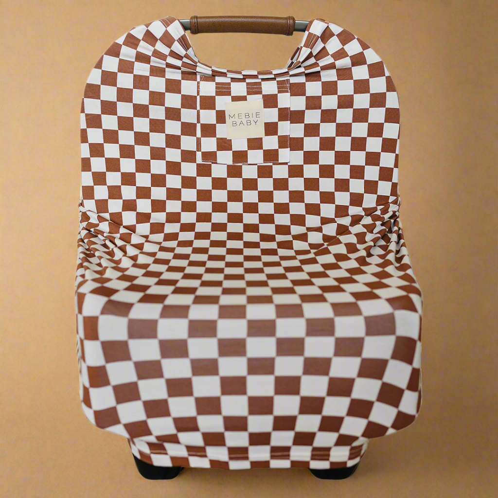 Rust Checkered Ribbed Bamboo Multi-Use Cover
