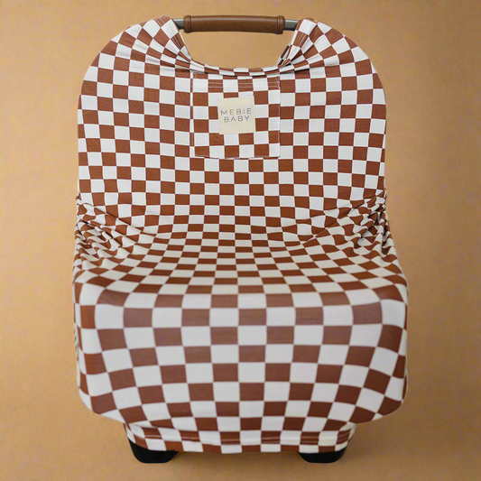 Rust Checkered Ribbed Bamboo Multi-Use Cover