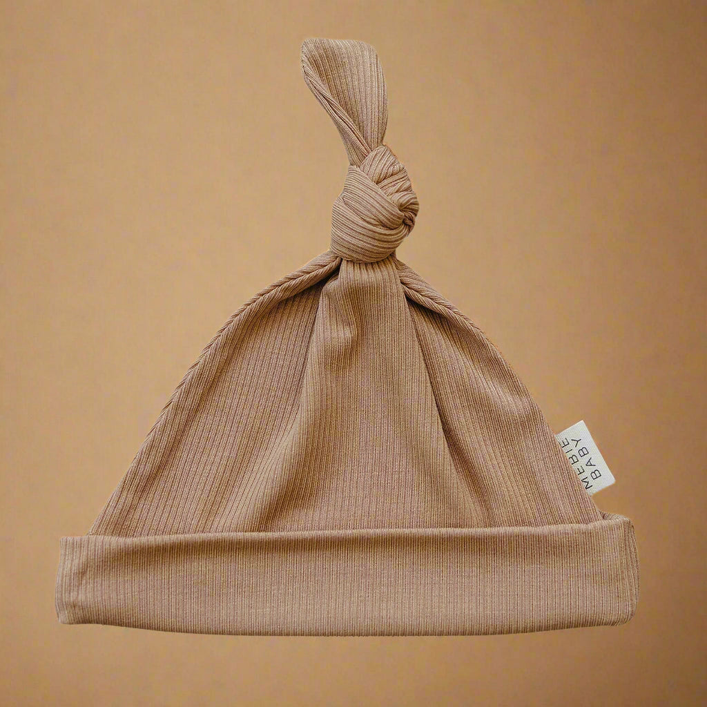 Carmel Ribbed Bamboo Newborn Knot Hat