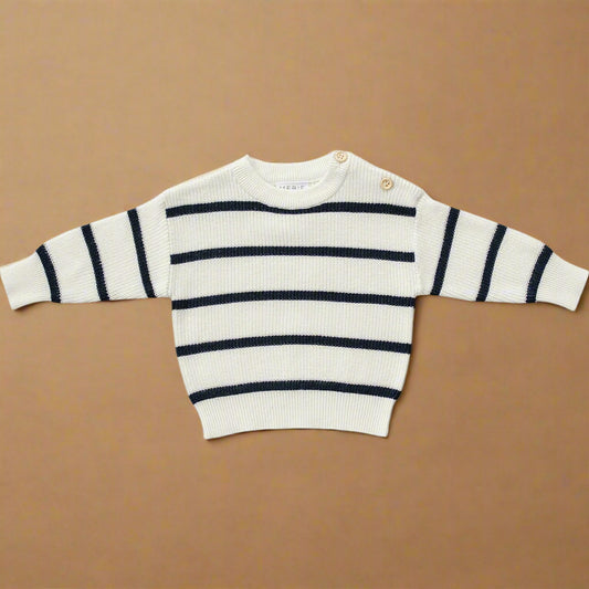 Navy Stripe Knit Sweater
