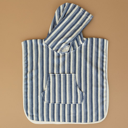 Blue Stripe Organic Cotton Beach Poncho
