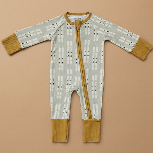 Ski Ribbed Bamboo Zipper