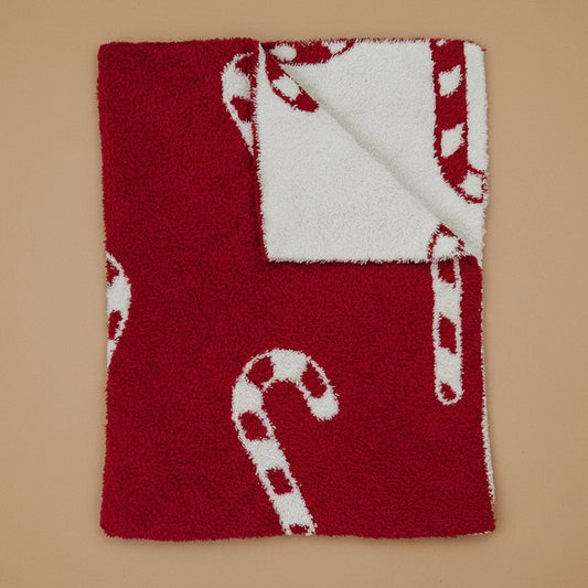 Candy Cane Plush Blanket