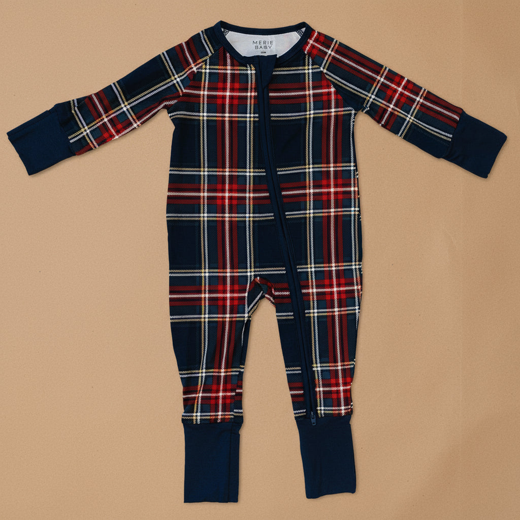 Christmas Plaid Bamboo Zipper